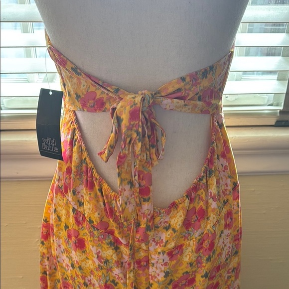 Floral Strappy Tie Back Ruffle Halter Mini Dress - Picture 8 of 12